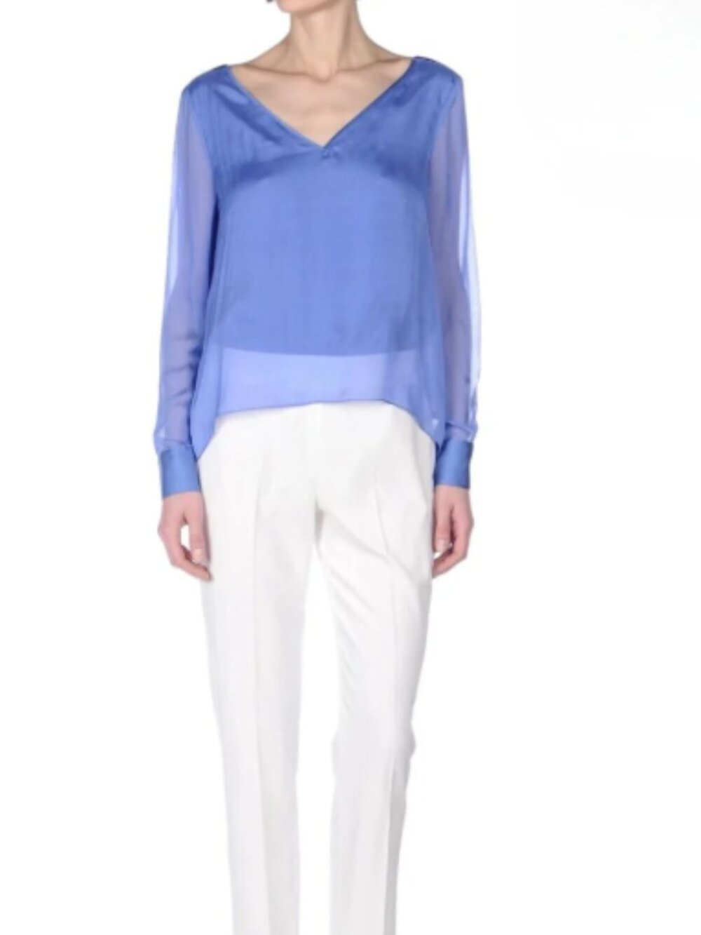 BLUMARINE Jumpsuit, Contrast Silk, Draped — Made in Italy